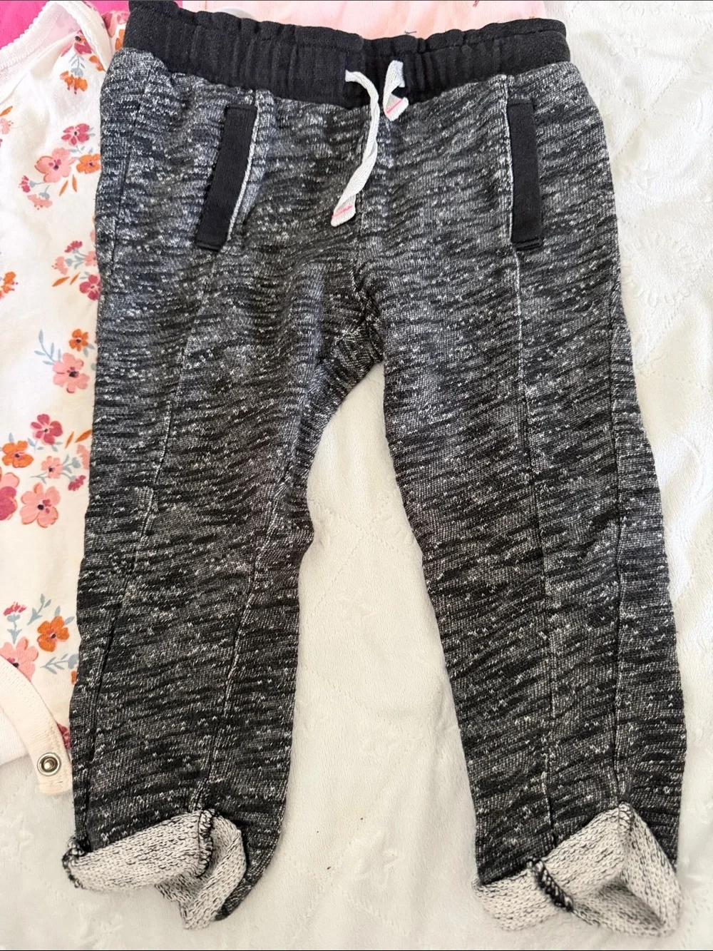 Carter's Girls Pink Floral & Heathered Black Mix 5-Piece Outfit Set 9-12 months